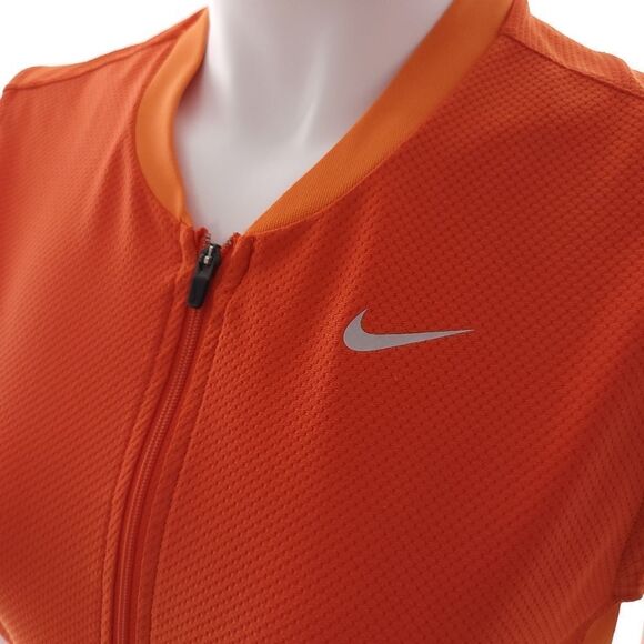 Nike Fit Dry Zip Closure Solid Orange Cycling Tank Top Womens Size M 8-10 - Picture 5 of 16